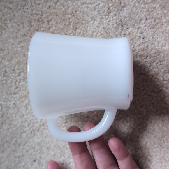 Set of 2 Glasbake Thank you Floral Milk Glass Mugs - Picture 4 of 10